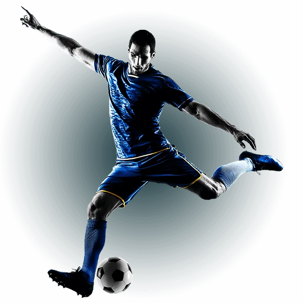 Home 1 Jugador de fútbol golpeando el balón